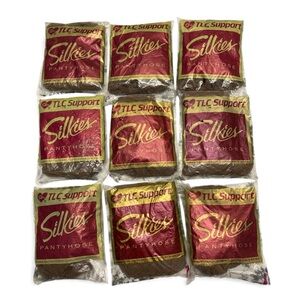 * silkies pantyhose size medium 307 total leg control lot of 9 new mocha